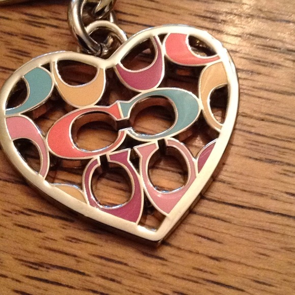 NWT three Coach multicolor heart keychains - Picture 3 of 8